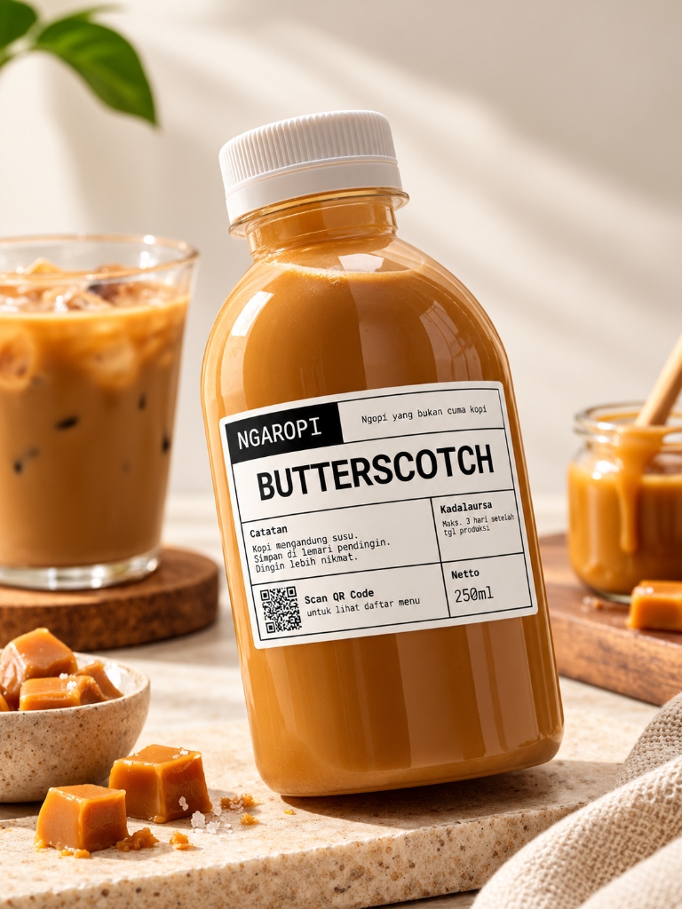 Kopi Susu Butterscotch Ngaropi 250ml